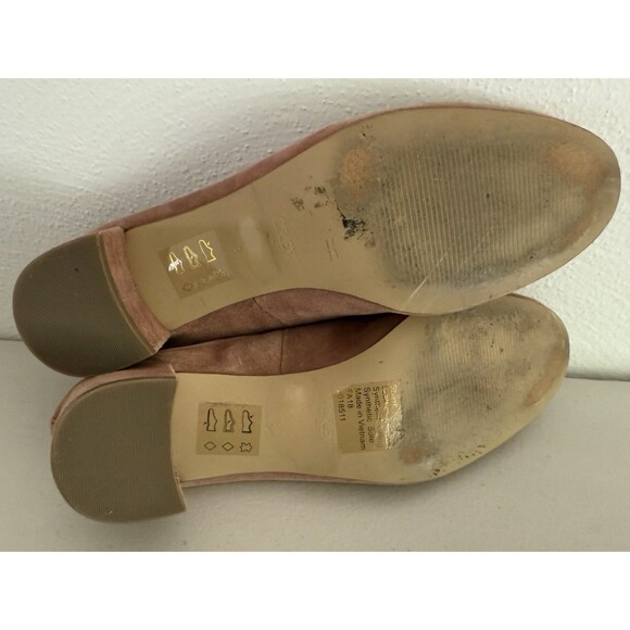 J Crew Suede Block Heel Slip On Pump Shoes Women Size 8 Mauve Tan - Picture 6 of 8